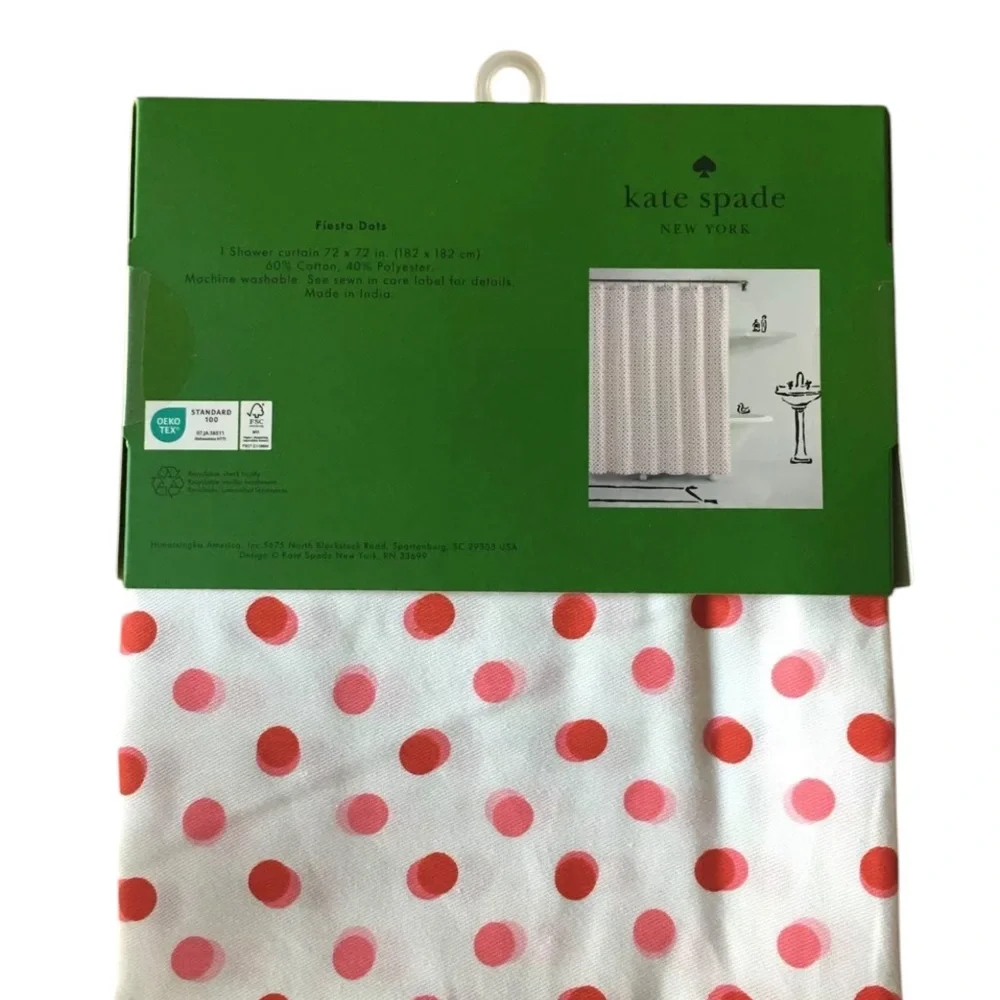 Kate Spade Fiesta Dots Shower Curtain NWT